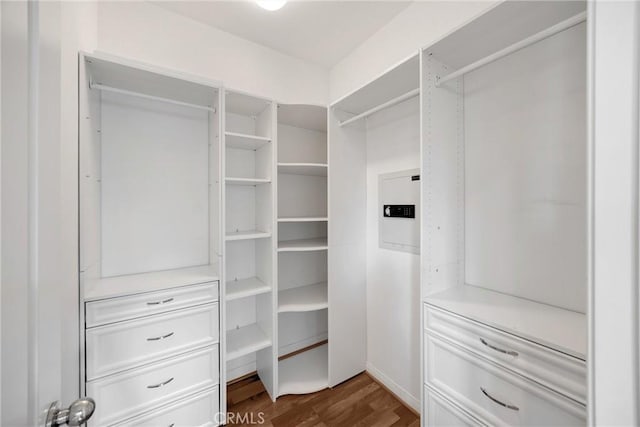 403 Sevilla Dr, Brea, CA 92823 - spacious closet with dark wood finished floors