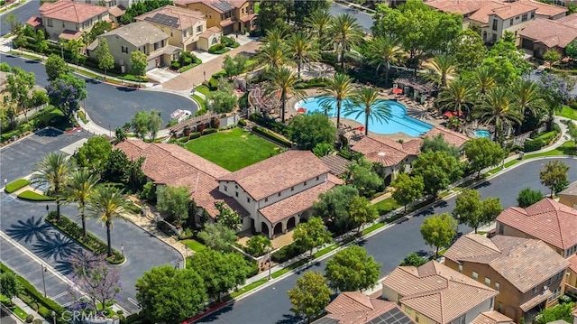 403 Sevilla Dr, Brea, CA 92823 - aerial perspective of suburban area with a pool
