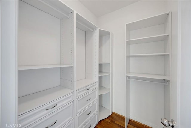 403 Sevilla Dr, Brea, CA 92823 - walk in closet with dark wood-style floors