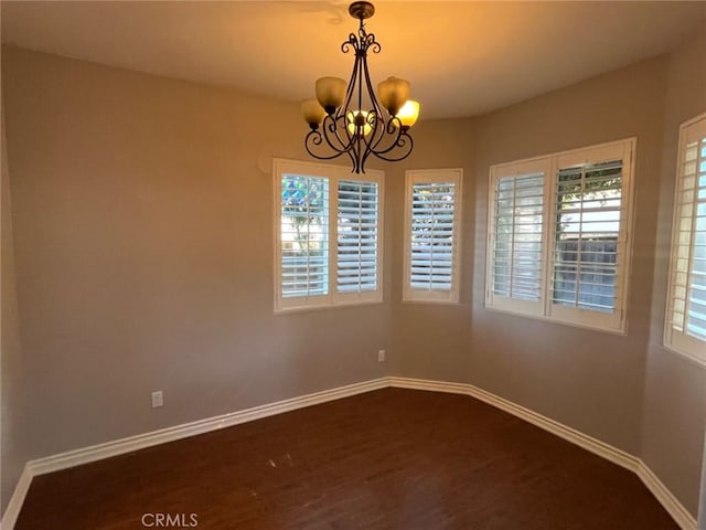 259 S California St, San Gabriel, CA 91776 - unfurnished room featuring dark wood-style flooring and a chandelier