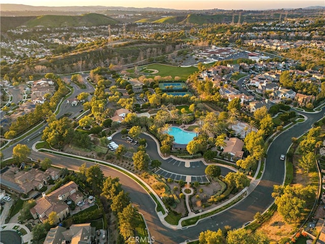 19 Dennis Ln, Ladera Ranch, CA 92694 - aerial view at dusk of view of pool and a residential view
