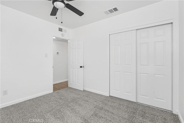1920 Doolittle Ave, Bakersfield, CA 93304 - unfurnished bedroom featuring carpet, a closet, and ceiling fan