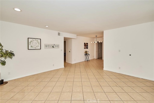 856 N Van Ness Ave Unit 3, Los Angeles, CA 90038 - empty room with recessed lighting and light tile patterned floors