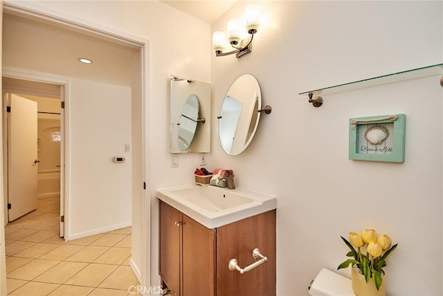856 N Van Ness Ave Unit 3, Los Angeles, CA 90038 - bathroom with vanity and tile patterned flooring