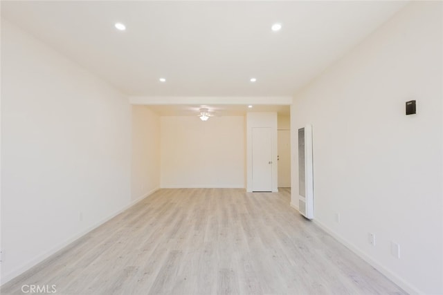409 Burchett St Unit 311, Glendale, CA 91203 - empty room with recessed lighting, a heating unit, light wood-style floors, and ceiling fan