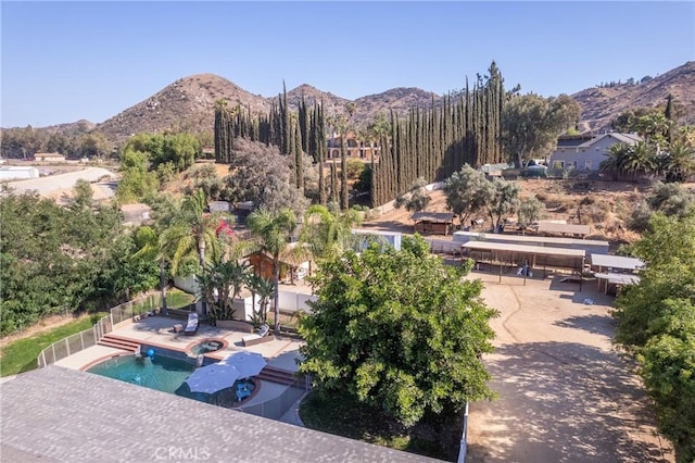 8873 Reche Canyon Rd, Colton, CA 92324 - view of pool with a mountain view and a pool with connected hot tub