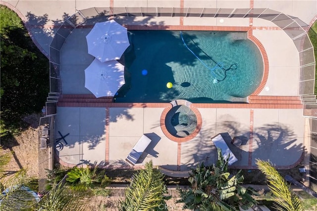 8873 Reche Canyon Rd, Colton, CA 92324 - drone / aerial view of a pool area