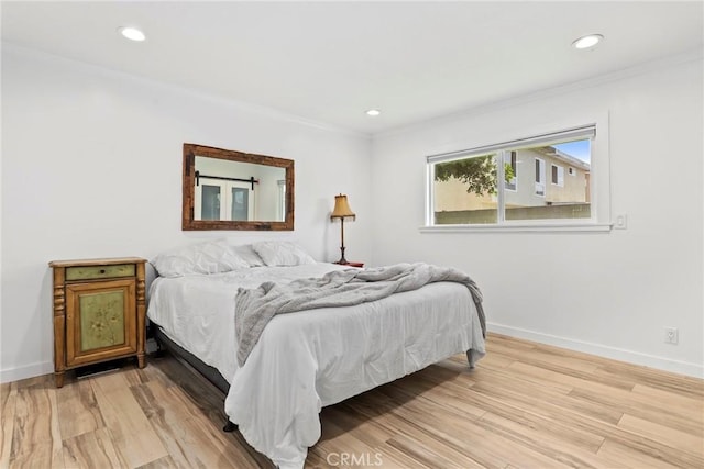 23906 Fernmead Ln, Harbor City, CA 90710 - bedroom with light wood-style floors, recessed lighting, and ornamental molding