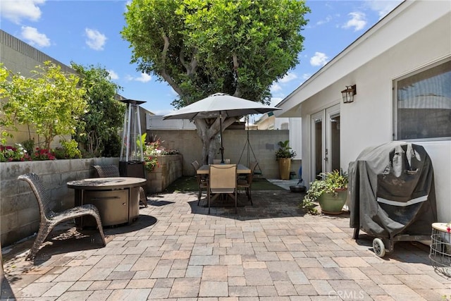 23906 Fernmead Ln, Harbor City, CA 90710 - view of patio / terrace featuring outdoor dining space, area for grilling, and french doors