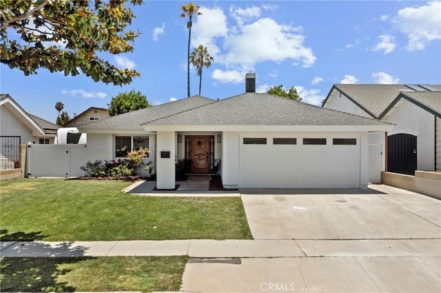 23906 Fernmead Ln, Harbor City, CA 90710 - view of front of home with a gate, a garage, driveway, a shingled roof, and stucco siding