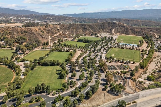 27124 Cabrera Ave, Saugus, CA 91350 - aerial view of property and surrounding area featuring a mountainous background