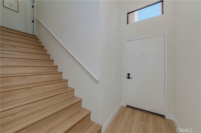 1615 Via Linda Unit 16, Fullerton, CA 92833 - foyer entrance featuring stairway and light wood-type flooring