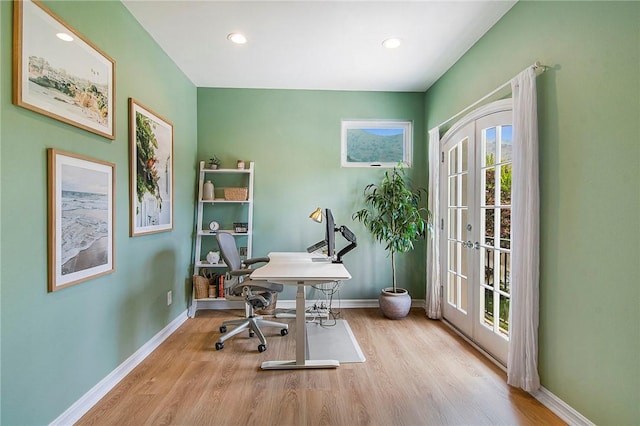 3417 Kildare Ct, Burbank, CA 91504 - office with wood finished floors, recessed lighting, and french doors