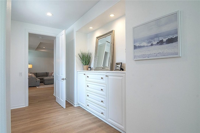 3417 Kildare Ct, Burbank, CA 91504 - hall featuring light wood-style floors and recessed lighting
