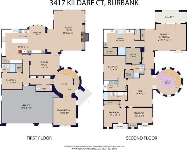 3417 Kildare Ct, Burbank, CA 91504 - view of floor plan / room layout