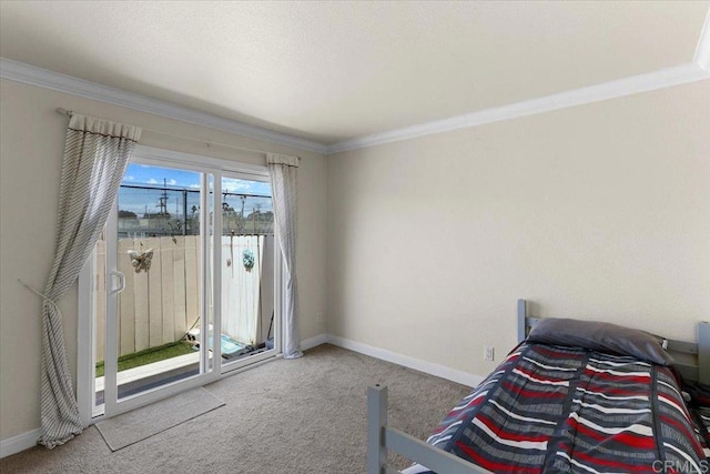 390 N 1st St Unit 23, El Cajon, CA 92021 - bedroom with carpet floors, access to outside, and ornamental molding
