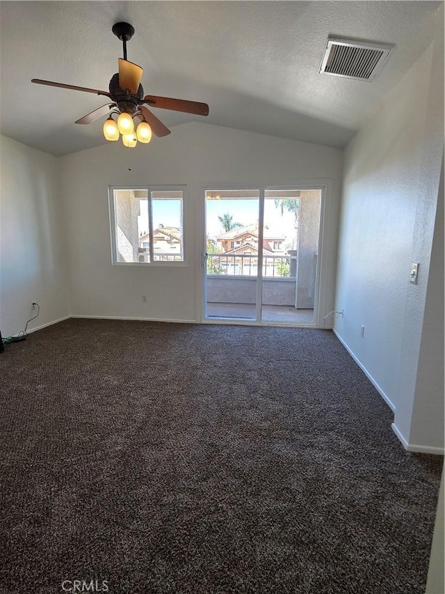 29390 Crest View Ln, Highland, CA 92346 - carpeted spare room with vaulted ceiling and a ceiling fan