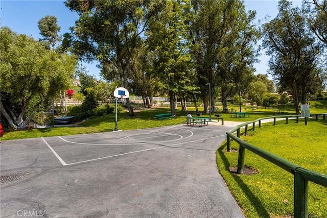 8009 E Eucalyptus Trl, Orange, CA 92869 - view of basketball court featuring community basketball court and a lawn