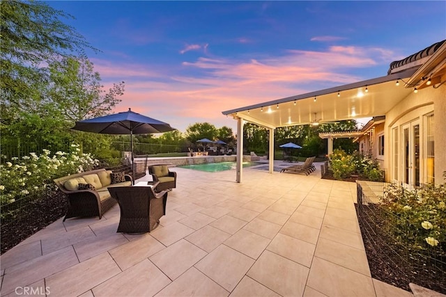 1708 Victoria Way, San Marcos, CA 92069 - view of patio / terrace with outdoor lounge area and french doors