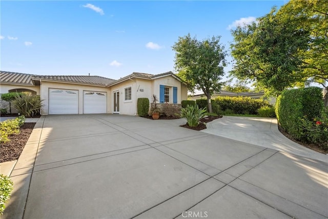 1708 Victoria Way, San Marcos, CA 92069 - ranch-style home with concrete driveway, a garage, stucco siding, and a tile roof
