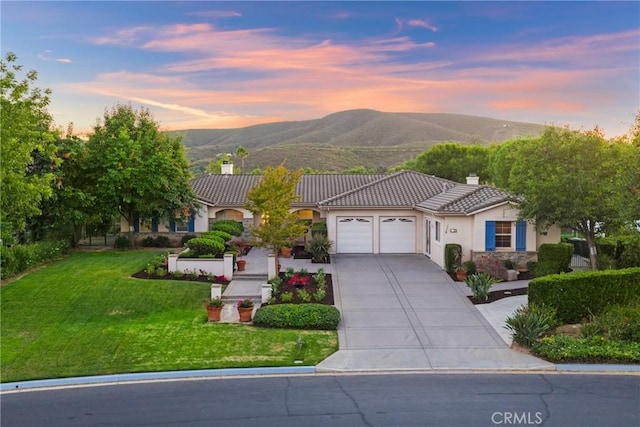 1708 Victoria Way, San Marcos, CA 92069 - ranch-style house featuring a chimney, a tile roof, a garage, and stucco siding