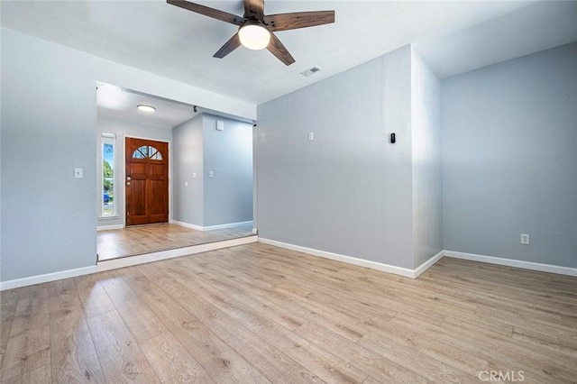 3318 Stanford Ave, Clovis, CA 93611 - entrance foyer with ceiling fan and light wood-type flooring