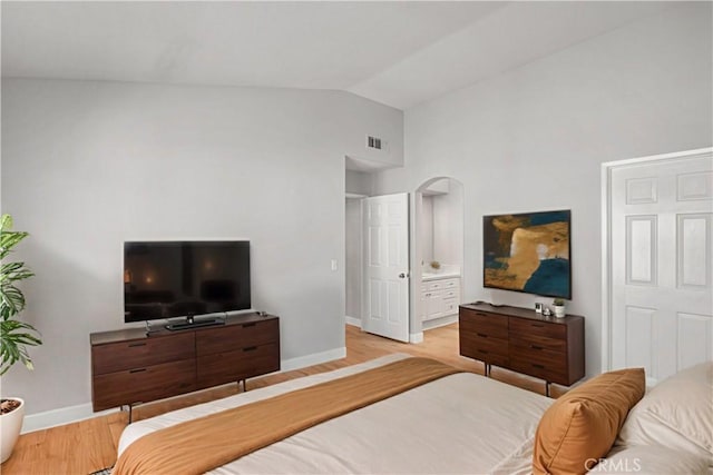 8 Diamant Way, Aliso Viejo, CA 92656 - bedroom featuring lofted ceiling and wood finished floors