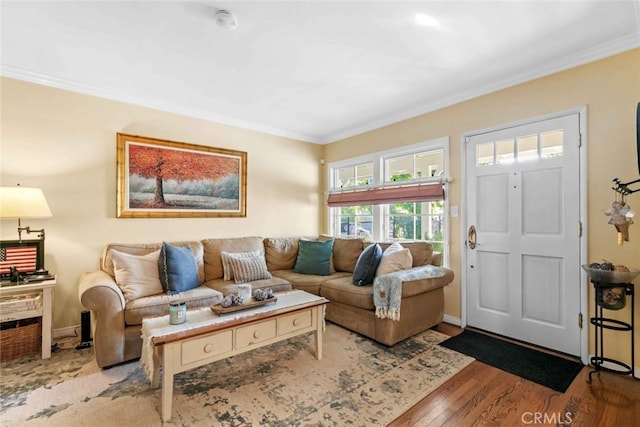 4328 Sunset Ave, Montrose, CA 91020 - living area with crown molding and wood finished floors
