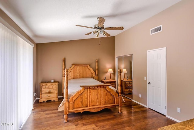 20325 Tamara Pl, Santa Clarita, CA 91350 - bedroom with wood finished floors and a ceiling fan