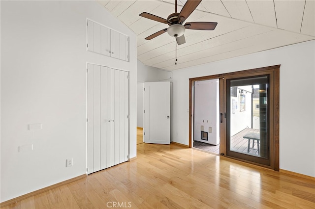 490 Agate, Laguna Beach, CA 92651 - empty room featuring vaulted ceiling, a ceiling fan, and light wood finished floors