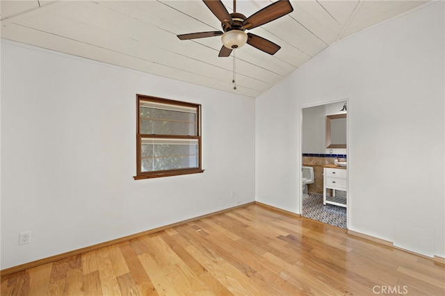 490 Agate, Laguna Beach, CA 92651 - unfurnished room featuring wood finished floors, lofted ceiling, and ceiling fan