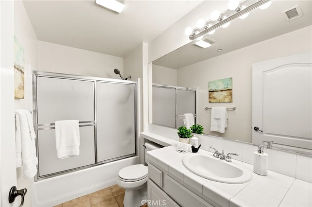4025 Canario St Unit 142, Carlsbad, CA 92008 - full bathroom with vanity, shower / bath combination with glass door, and tile patterned floors