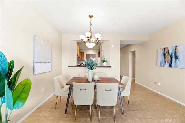 4025 Canario St Unit 142, Carlsbad, CA 92008 - dining space with a chandelier and light tile patterned floors