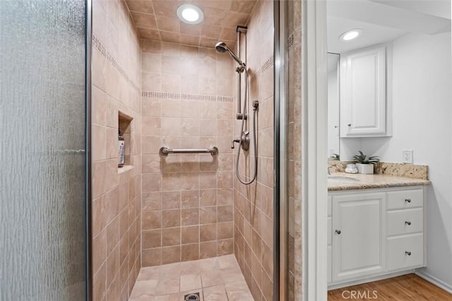 1201 S Catalina Ave Unit 3A, Redondo Beach, CA 90277 - full bath with a shower stall, vanity, and recessed lighting