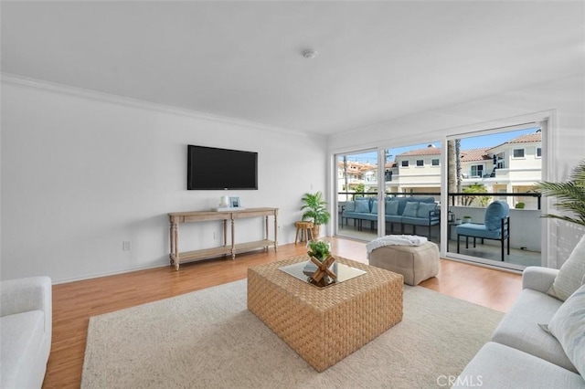 1201 S Catalina Ave Unit 3A, Redondo Beach, CA 90277 - living area featuring wood finished floors and crown molding