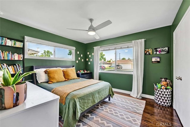 1402 E Rose Ave, Orange, CA 92867 - bedroom with wood finished floors and a ceiling fan
