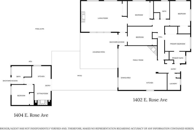 1402 E Rose Ave, Orange, CA 92867 - view of floor plan / room layout