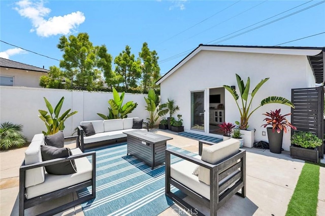 1402 E Rose Ave, Orange, CA 92867 - view of patio / terrace featuring an outdoor living space and french doors