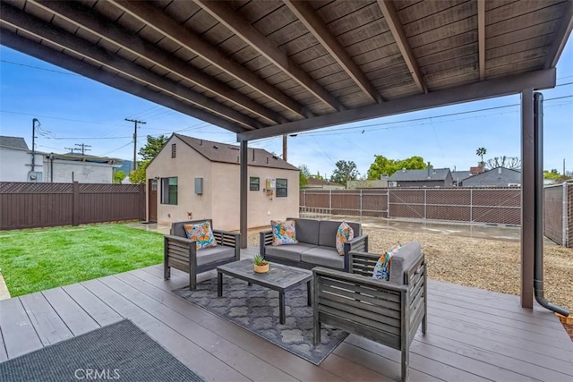 433 N Buena Vista St, Burbank, CA 91505 - deck with outdoor lounge area and a fenced backyard