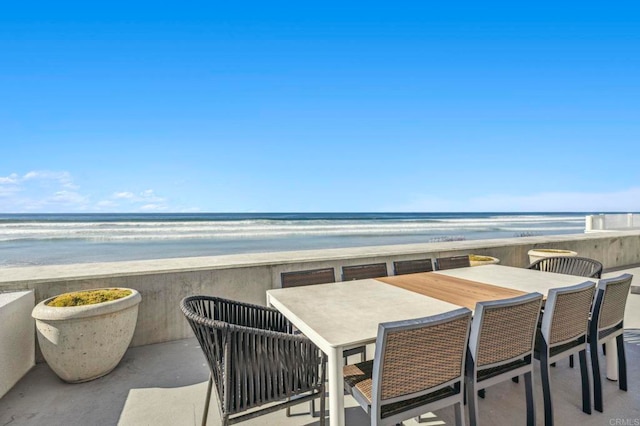 1716 Ocean Front, Del Mar, CA 92014 - view of patio / terrace featuring view of water and beach