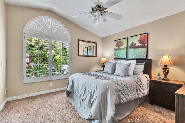 565 N Pageant Dr Unit B, Orange, CA 92869 - bedroom with lofted ceiling, light colored carpet, and ceiling fan