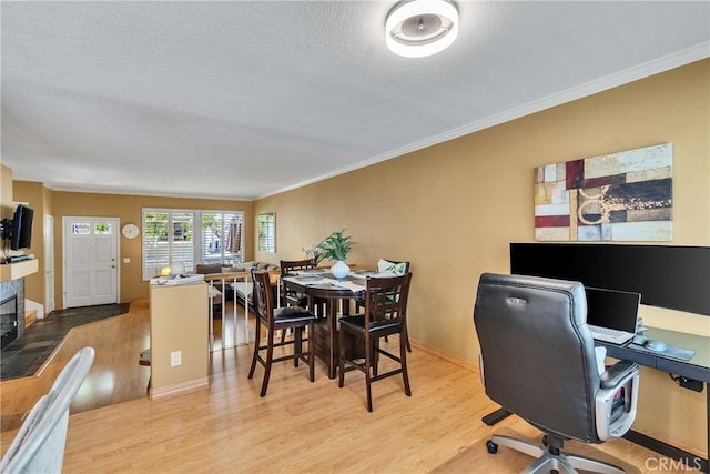 565 N Pageant Dr Unit B, Orange, CA 92869 - office featuring wood finished floors, crown molding, and a textured ceiling