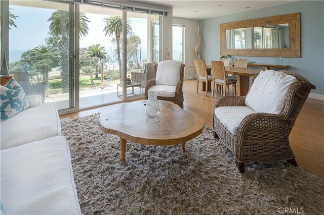 901 Ocean Ave, Santa Monica, CA 90403 - living room with healthy amount of natural light and wood finished floors