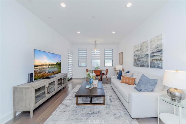 1817 Prosser Ave Unit 305, Los Angeles, CA 90025 - living area featuring wood finished floors and recessed lighting