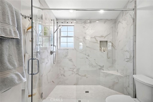 17 Lemans, Newport Coast, CA 92657 - bathroom with a marble finish shower and a chandelier