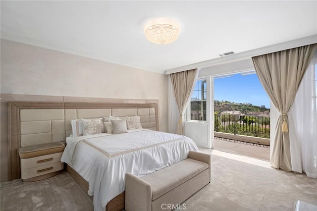 17 Lemans, Newport Coast, CA 92657 - carpeted bedroom featuring access to outside and ornamental molding