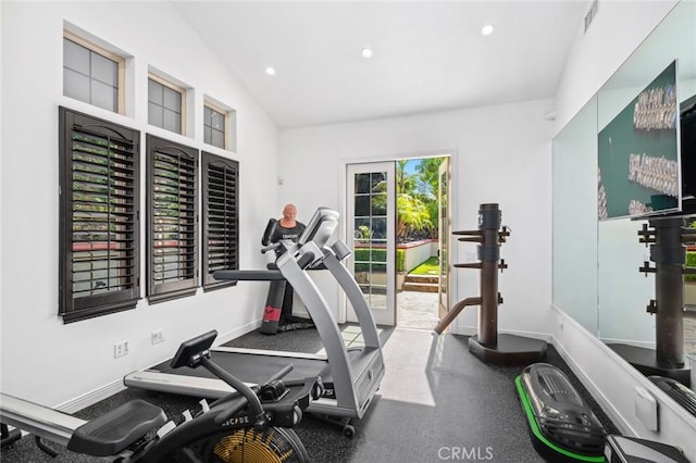 17 Lemans, Newport Coast, CA 92657 - workout room with recessed lighting and vaulted ceiling