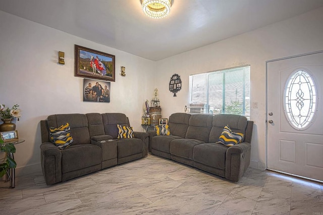 320 W 8th Ave, Escondido, CA 92025 - living area featuring light marble finish floors and plenty of natural light