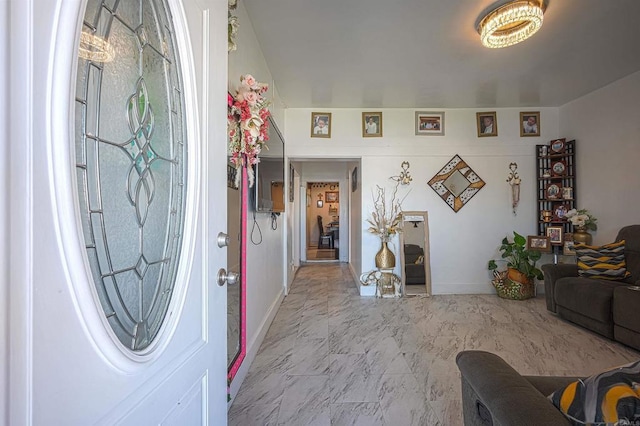 320 W 8th Ave, Escondido, CA 92025 - foyer entrance featuring baseboards and marble finish flooring
