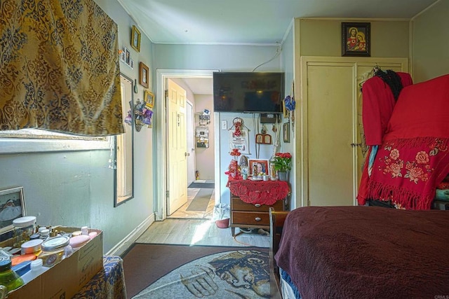 320 W 8th Ave, Escondido, CA 92025 - bedroom with wood finished floors and ornamental molding